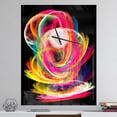 thumbnail image 2 of Designart 'Colorful Thick Strokes in Black' Modern Wall Clock, 2 of 3