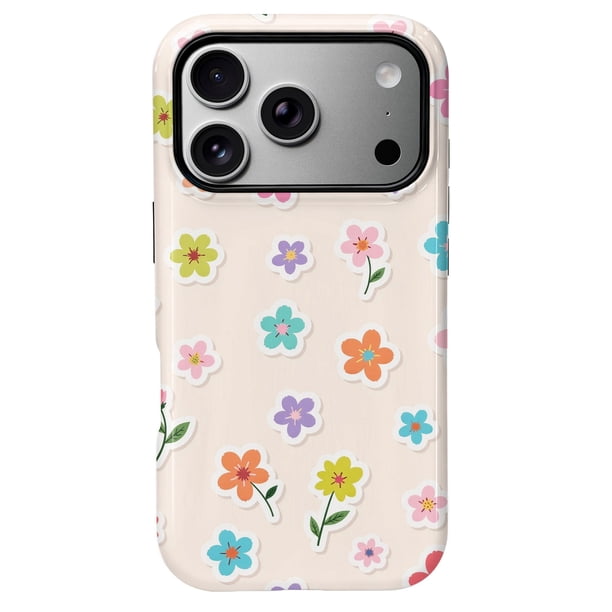 SKLYDDI Funda para iPhone 15 Estilo Floral Rosa, Compatible con MagSafe