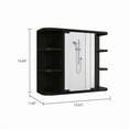 thumbnail image 3 of FM FURNITURE Valdez 24"H Engineered Wood Medicine Cabinet with Mirror in Black, 3 of 4