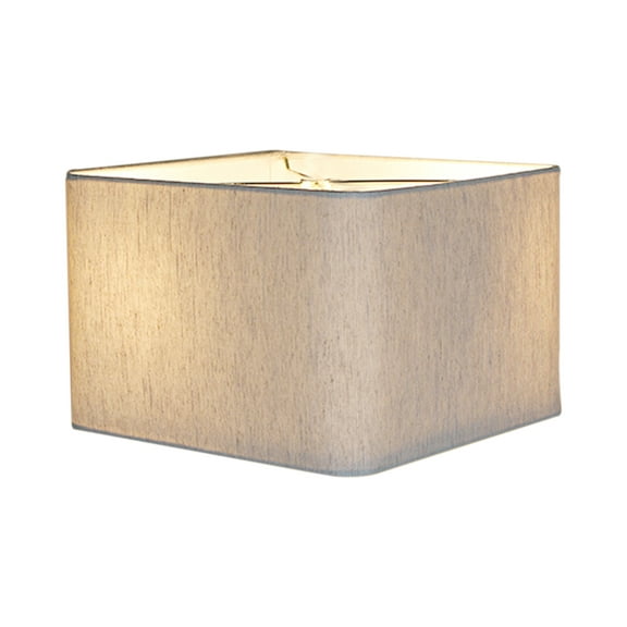 14x14x9 Rounded Corner Premiere Hardback Shallow Square Drum Lampshade Textured Oatmeal