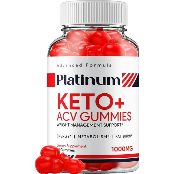 Platinum Keto ACV Gummies - Official - Keto Platinum ACV Advanced Formula Plus Apple Cider Vinegar Dietary Supplement B12 Beet Root Juice Men Women 60 Gummies
