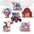 thumbnail image 3 of American Farmhouse Decorative Wooden Clip-on Ornaments of 6 by G. Debrekht - Patriotic Decor - 8090001C-S6, 3 of 10