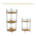 thumbnail image 4 of Evideco 3-Shelf Bamboo and Metal Wire Corner Shower Caddy, Adult, Hanging, 4 of 6