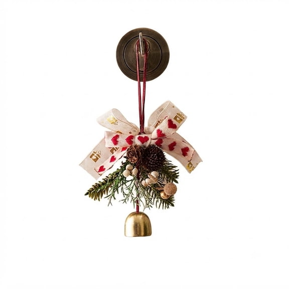 Christmas Bell Ornament with Bells, Pine Leaves Wreath Hanging Décor for Door, Gifts, Pine Cone Hanging Ornaments and Home Xmas Party Decorations (C)lxf