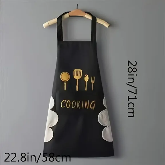 1pc, Polyester Apron, Simple Apron, Thickened Waterproof And Oil-proof Waist Apron, Fashion Kitchen Household Work Clothes, Kitchen Supplies