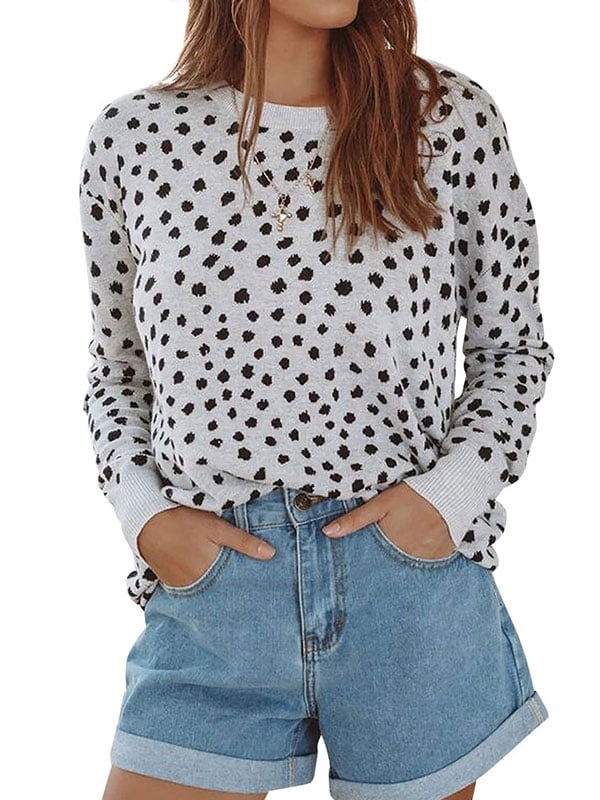 leopard sleeve sweater