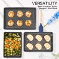 thumbnail image 5 of Nonstick Cookie Sheet Set of 3, Half/Quarter/Jelly Roll Pans, Floral Swirl Texture, Heavy Duty 0.8mm, 5 of 8