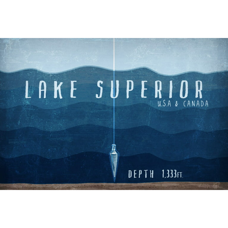 Lake Superior, Wisconsin, Lake Essentials, Lake Depth (12x18 Wall