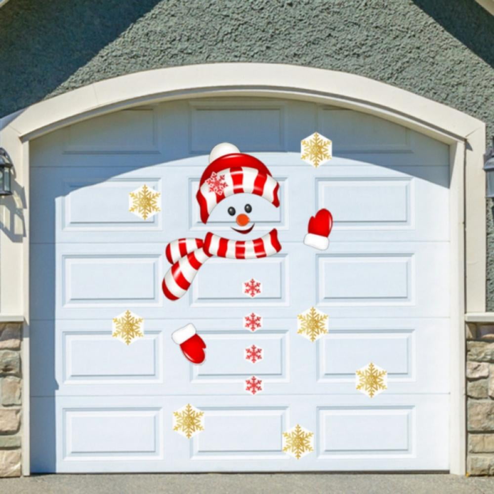 Reusable Merry Christmas Glitter Sticker Shop Window Decorate Snowflake Cottage 
