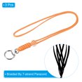 thumbnail image 3 of Uxcell 19" Paracord Lanyard Clasp Necklace Cord Strap Badge Holder, Orange 3 Pack, 3 of 5