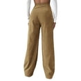 thumbnail image 6 of Arvbitana Women Corduroy Wide Leg Pants High Waist Button Zipper Closure Solid Color Straight Trousers with Pockets for Casual Daily, 6 of 6