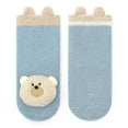 thumbnail image 6 of CUZIBR Teens Socks Winter Thick Warm Cartoon Animal Print Fuzzy Socks Non Slip Glue Solid Color Breathable Comfortable Soft Ankle Socks,Blue,M, 6 of 6