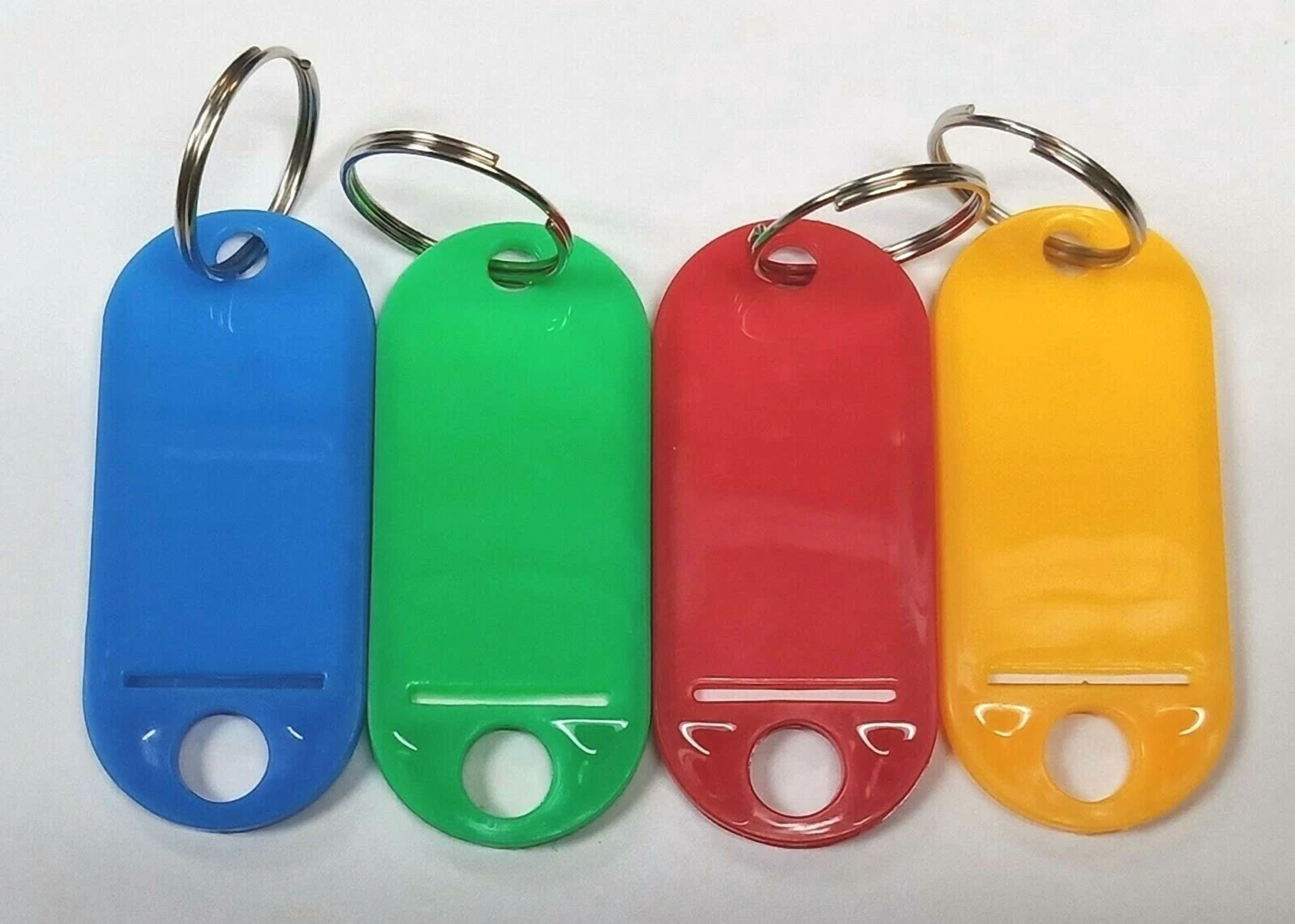 CRESTIN- Lot Pack Of 200X Flexible Key Id Label Tag With Split Ring & Overlay Protection