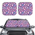 thumbnail image 2 of Windshield Sun Shade, Cartoon Rainbow Skull Foldable Car Sun Shade Windshield For Front, 2 Pieces, 2 of 4
