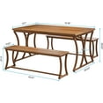 thumbnail image 6 of Tribesigns 51-Inch Dining Table Set with 2 Benches & Table Runner, Dining Room Table Set for 4-6, 6 of 6