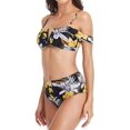 thumbnail image 4 of Womens Floral V Wired Neck Bikini Sets Off Shoulder Two Piece Swimsuits, 4 of 6