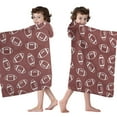 thumbnail image 4 of Maroon Footballs Pattern Hooded Bath Towel，60"x35" for Ages 3 To 12 Kids, Quick Dry Lightweight Soft Microfiber Hood Beach Towel Cover Up for Kids, 4 of 7