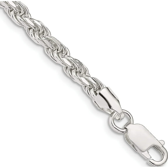 Sterling Silver 4.75mm Diamond-Cut Rope Chain (7 X 4.75) Made In Italy qdc100-7