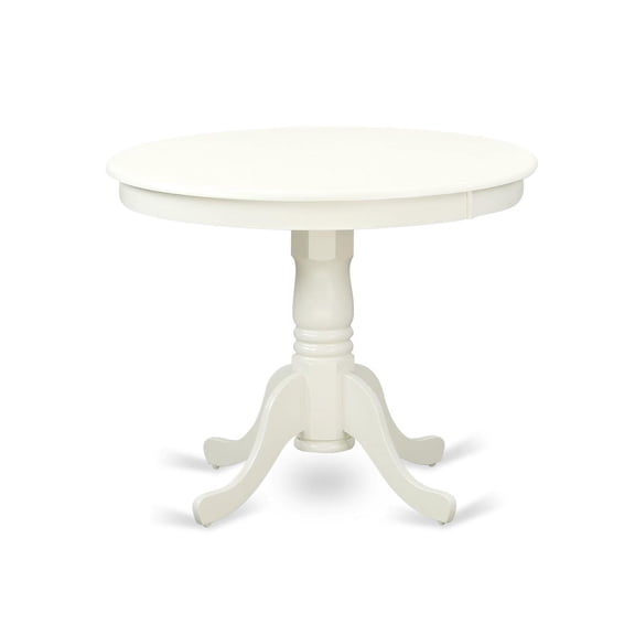 Pemberly Row 36" Round Wood Dining Table in Linen White