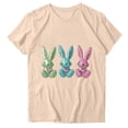 thumbnail image 4 of Pisexur Hauts de Printemps pour Femmes 2025, Hauts d'Entraînement Femmes, Hauts d'Entraînement Femmes T-Shirt Imprimé Manches Courtes Col Rond Chandail à la Mode Kaki, P, 4 of 5