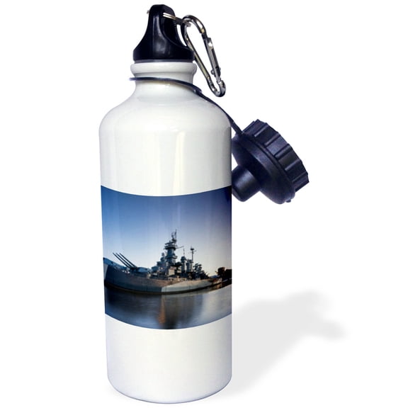 3dRose, North Carolina, Wilmington, Battleship USS North Carolina, BB-55, Flip Straw 21oz Water Bottle