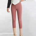 thumbnail image 2 of CPNG Girls Slim Fit Thin Yoga Cropped Pants Solid Color Casual Capri Pants Elastic High Waist Workout Pants Sports Trousers, 2 of 7