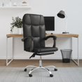 thumbnail image 2 of Silla VidaXL, escritorio reclinable con ruedas, giratoria 360°, piel negra, 2 of 9