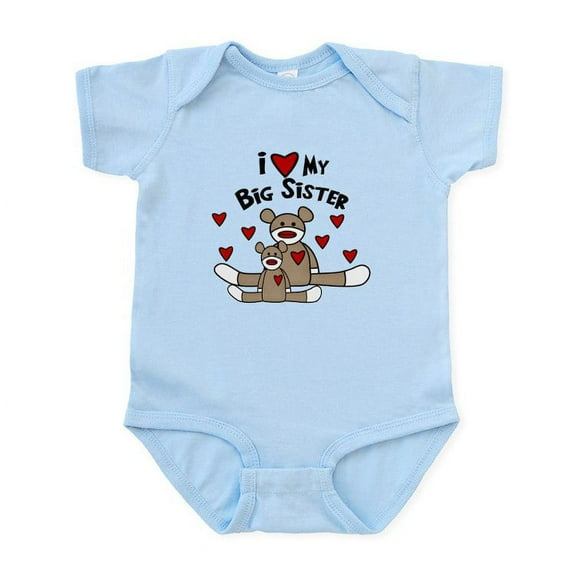 CafePress - I Love My Big Sister SM Baby Bodysuits - Baby Light Bodysuit, Size Newborn - 24 Months