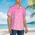 thumbnail image 5 of Bixox Men's Hawaiian Shirts Men's Breast Cancer Pink Ribbons Awareness Print Short-Sleeve Shirt-Large, 5 of 8