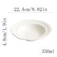 thumbnail image 3 of Ceramic Plate Round Soup Plate Household Pasta Bowl with Embossed Pattern Restaurant Cafe Salad Plate Pure White Soup Plate Deep Plate, 3 of 6