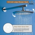thumbnail image 3 of CASAINC 5-Spray Patterns 9.5 in. Tub Wall Mount Dual Shower Heads in Spot Resist Chrome, 3 of 9