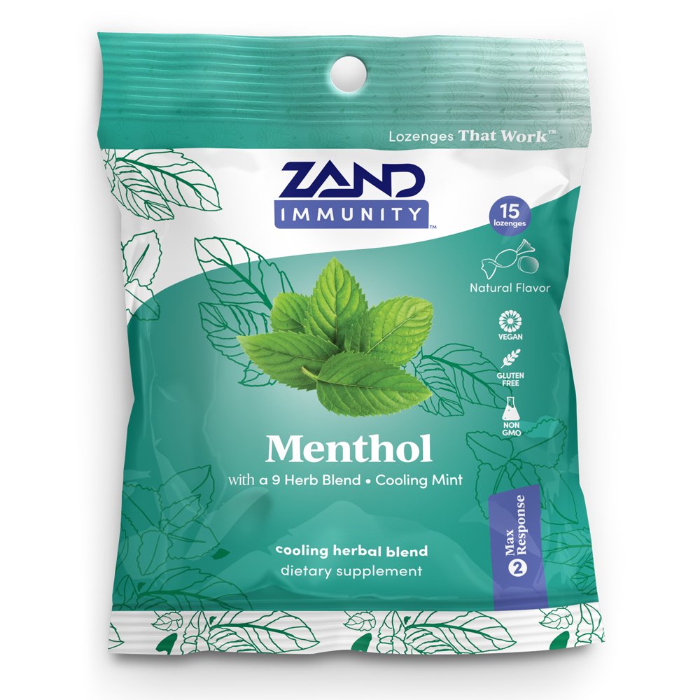 Zand Immunity Menthol HerbaLozenge Cough Drops Peppermint, Eucalyptus