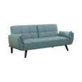 thumbnail image 2 of Biscuit Tufted Sofa Bed - Turquoise Blue Upholstered Sleeper Sofa with Accent Pillow - Stylish Living Room Furniture, 2 of 5