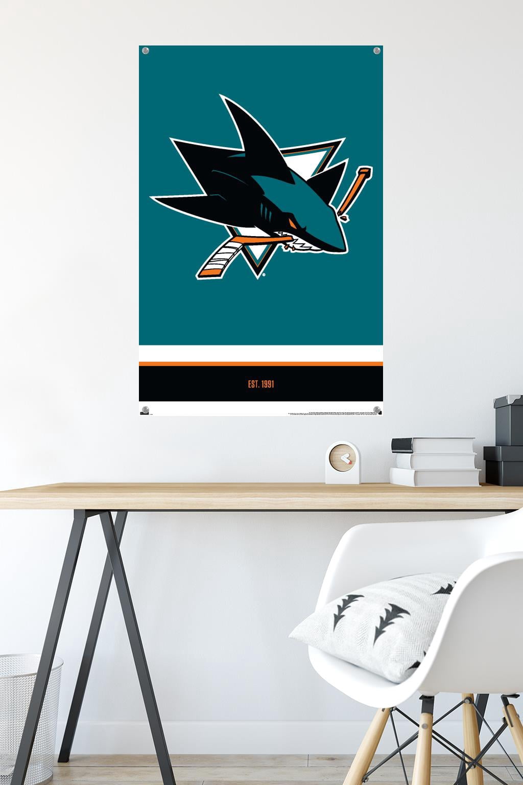 NHL San Jose Sharks - Logo 21 Wall Poster with Pushpins, 22.375" x 34"