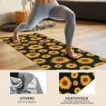 thumbnail image 4 of Black Small Sunflower Pattern Hot Yoga Mat Towel Non Slip for Hot Yoga - Quick-Drying Yoga Mat Cover with 4 Corner Pockets with Travel Bag - Hot Yoga Towel Non Slip 70"x26", 4 of 6