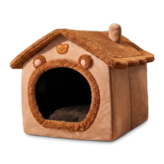 Yangxin Cat Cave Bed, Washable Dog Bed, Warm and Cosy Cat House, Foldable Comfortable Pet Cat House, Dog Bed with Removable Cushion, Dog Bed with Cover Cave, Dog House with Non-Slip Bottom