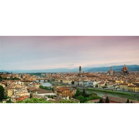 - Buildings in a city Ponte Vecchio Arno River Duomo Santa Maria Del Fiore Florence Tuscany Italy Poster Print