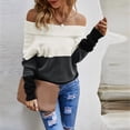 thumbnail image 2 of Gibobby SuéTer Para Mujer Mujeres Casual Color sólido A juego Fuera del hombro Suéteres de tamaño Túnica de punto Tops(Gris,G), 2 of 6