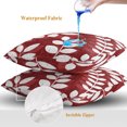 thumbnail image 4 of Throw Pillow Covers 24x24 Inch Set of 2, Burgundy Leaves Waterproof Outdoor Pillow Covers, Farmhouse Botanical Branch Vintage Modern Decorative Cushion Pillowcases for Couch, Sofa, Bed, Garden, Patio, 4 of 9