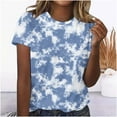 thumbnail image 2 of Tops Cortos para Mujeres Casual de Moda Impreso Cuello Redondo, Camiseta de Manga Corta para el Uso Diario, Fiesta Y Cómodo, 2 of 4