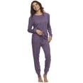 thumbnail image 4 of Felina | Taylor French Terry Lounge Set | Crewneck Top | Jogger Pants (Lavender Heather, Medium), 4 of 4