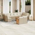 thumbnail image 1 of vidaXL 13 Piece Garden Sofa Set with Cushions Beige Poly Rattan, 1 of 5