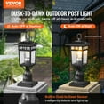 thumbnail image 2 of VEVOR 2 Pack Dusk to Dawn Outdoor Post Light, 15.75 in, Waterproof Lamp Post Light Fixtures with 5.5 in Pier Mount Base Glass Shade, Lightning-proof Exterior Pole Column Light, 2 of 9
