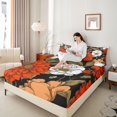 thumbnail image 2 of Manfei Vintage Peony Bloom Fitted Sheet Full 3 Pieces,Oriental Floral Bed Set,1 Fitted Sheet and 2 Pillowcases, 2 of 6