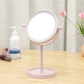 Rucci Lighted Vanity Makeup Mirror W 22 Led Lights 180 Degree Rotation Black Finish 6 5 X 11 Walmart Com Walmart Com