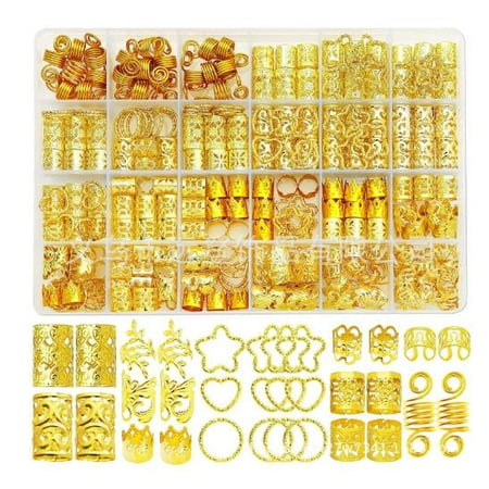 BERTDOMD 1 Box Hair Jewelry For Braids Accessories Hair Charms Hair Beads Hair Rings Metal Hair Cuff Hair Decorations For Braids