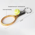 thumbnail image 3 of 6pcs Mini Tennis Racket with Ball Keychain Resin Tennis Racket Key Ring for Sports Lovers, 3 of 7