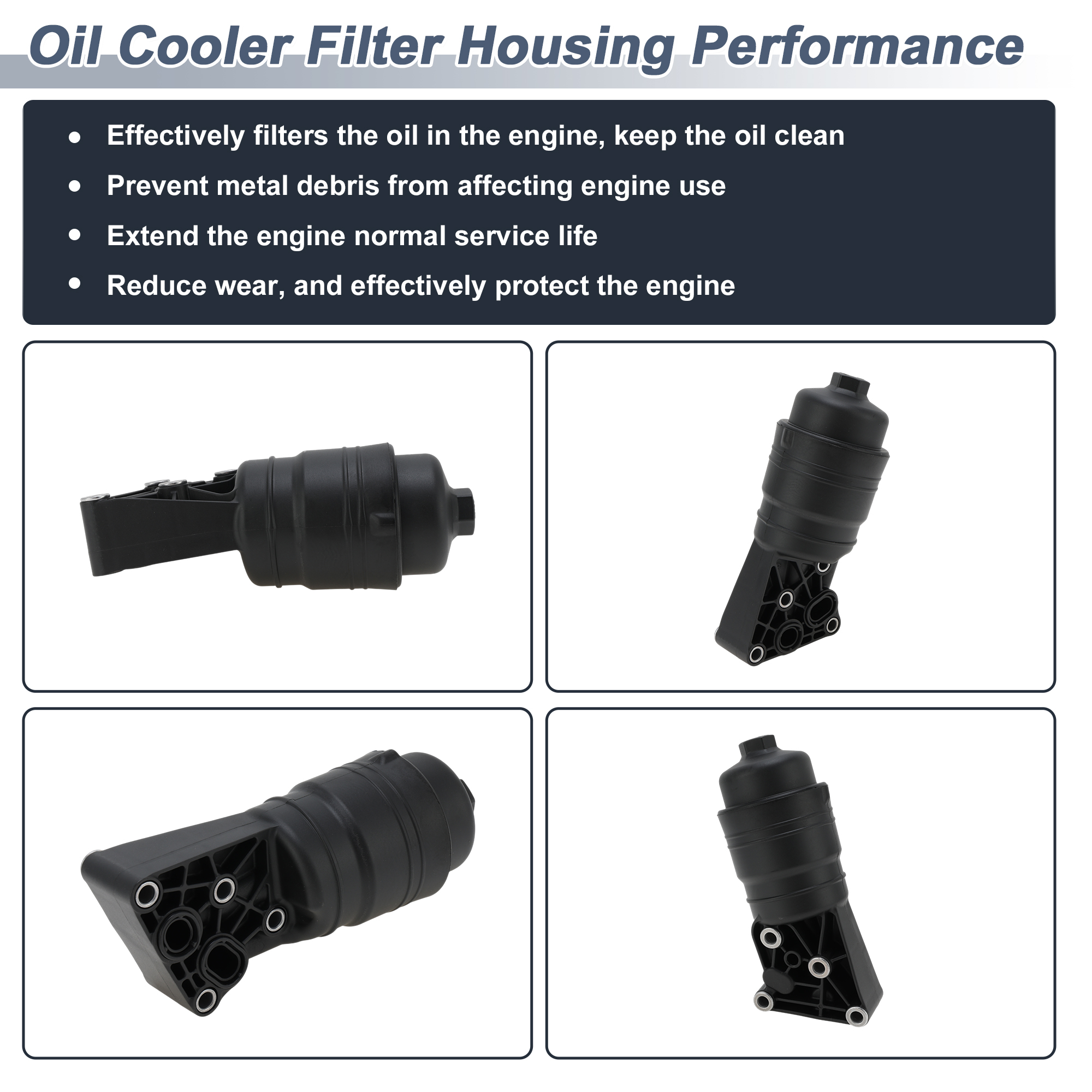 Engine Oil Filter Housing for Hyundai for Genesis 2012-2014 No.263003C701 Transmission Oil Cooler Plastic 1 Pc