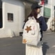 thumbnail image 5 of Mochila escolar linda Likrtyny vintage con apliques de estrella colgante blanco, 5 of 9