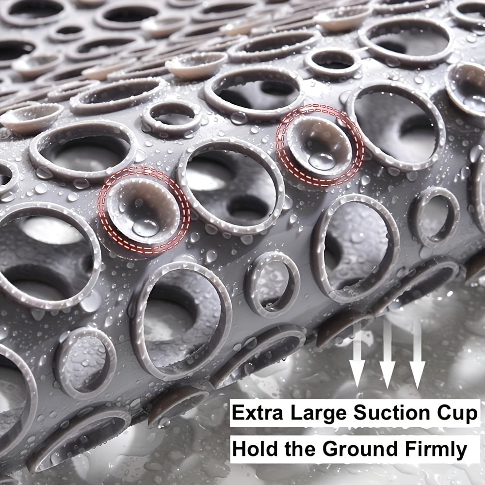 Non Slip Bathtub and Shower Mat with Suction Cups and Drain Holes, quick-drying shower mat with round hole design, Soft Machine Washable Non Slip Bath Mat for Tub, Shower Mats for Inside Shower.